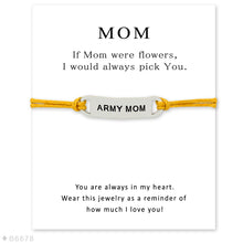 (10 pcs/lot) Silver Army Cheer Mom Heart Charm Bracelets for Women Adjustab