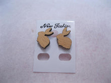Really tiny rabbit studs in wood material bunny studs excellent gifts for h