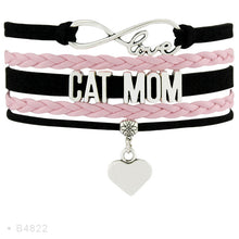 (10 PCS/Lot) Infinity Love Cat Woman Mom Cats Dog Paw Heart Charm Bracelets