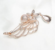 Fashion Jewelry Graceful Cubic Zircon Rhinestone Brooch Natural Real White