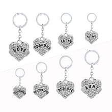 mom daughter teacher Best friend Keychain Heart  Imitation Diamonds Key Rin