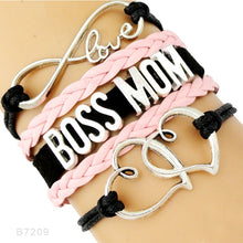 (10 PCS/lot) High Quality Love Boss Mom Mama Girl Babe Heart To Heart Charm