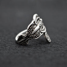 1pcs Women Elegant Flower Spoon Rings Victorian Period Silver Spoon Jewelry