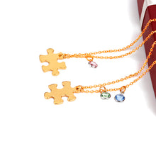 Lucky Birthstone Heart Engraved Puzzle Put It Together Mother Daughter Mom