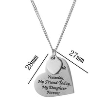 Stainless Steel Sweet Quote My Little Girl Yesterday My Daughter Forever Pe