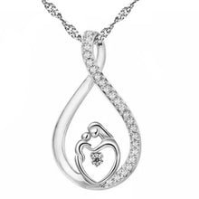 Moms Jewelry Birthday Gift For Mother Baby Heart Charm Pendant Mom Daughter