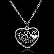 2016 Hollow Alloy Peach Heart Pendant Women Necklace Mothers Day Gift Jewel