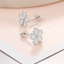 Solid 925 Sterling Silver Stud Earrings Women Flower Earrings Jewelry Gifts