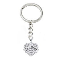 Material Alloy Rhodium Plated Crystal Rhinesone Hearts Charms Name Pug Mom