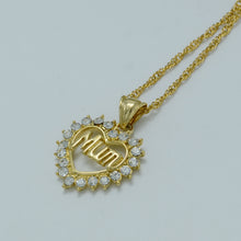 Anniyo Heart Mum Necklaces Gold Color Mama/Mom/Mother Charm Pendant,Mother'