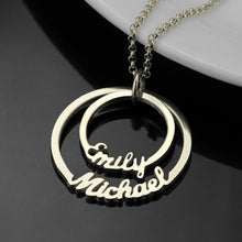 Two Disc Name Necklace in Silver Personalized Mom Necklace Disc Pendant Nec