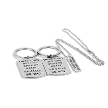 There's this boy who Stole My Heart Keychain Family Series Necklace set dad
