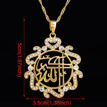 Ethlyn zircon Allah Pendant Necklace Islam Jewelry Women,Muslim Item Gold C