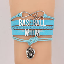 (10Pcs/Lot) Infinity Love Charm Bracelet Baseball Mom Bracelets & Bangles H