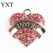 Pink White Blue Red Arrival Love Heart Crystal Charms Pendant For DIY Neckl