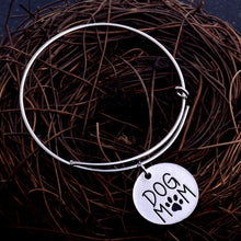 Dog Mom Paws Print Pendant Charm Bracelet Love Mother's Gifts Bangle Family