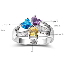 Mom Jewelry Gift Personalized Birthstone Family Rings 925 Sterling Silver C