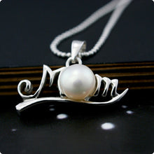 AZIZ BEKKAOUI Freshwater Pearls Pendant with Mom Words for Necklace 925 Ste