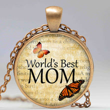 World's Best Mom Necklace Mother's day Jewelry Glass Dome Pendant Necklace