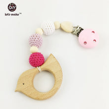 Let's Make wooden baby Bracelet eco friendly safe teething rattle Montessor