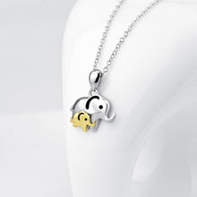 YFN Genuine 925 Sterling Silver Lucky Elephant Mom And Child Mother Love Pe