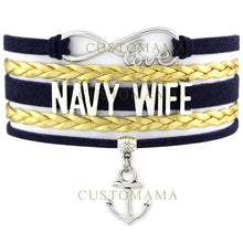 (10 PCS/Lot) Infinity Love United States Navy Mom Navy Wife Anchor Charm Br