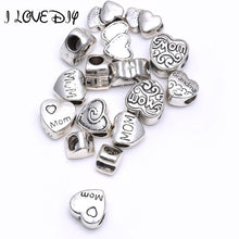 Wholesale 30pcs Mix Size Heart shaped Loose Spacer Bead Metal Silver Plated