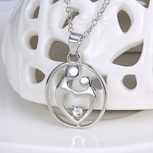 New Mother Children Necklace Mom Baby Child Family Love Rhinestone Heart Pe