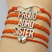 Orange Braid Proud ADHD Mom Auntie Sister Grandmother Awareness Bracelet Mu
