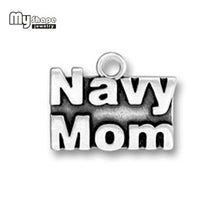 my shape 20Pcs/lot Zinc Alloy Sliver Plated Word Charms Navy Mom Navy Brat