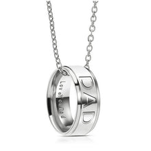 Fashion Charm Stainless Steel MOM DAD Pendant Necklace Carved Letters Love