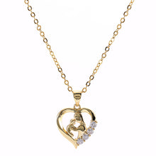 Hot Trendy Jewelry Bijoux Copper Mom Kiss Baby Heart Necklaces For Women Di
