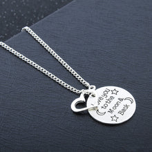 Letter "I Love You To The Moon And Back" Silver Necklace Vintage Family Nec