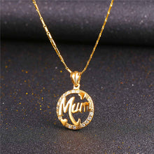 U7 Mothers Day Gifts For Mom Necklace & Pendant Round Rhinestone Crystal Go