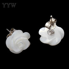 YYW High Grade Mother of Pearl White Shell Stud Earring Jewelry Women Brida