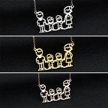 OBSEDE Fashion Stainless Steel Pendant Necklace Mama Daddy Family Necklace