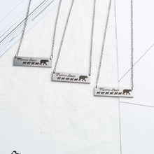 Mama bear pendant animal necklace jewelry Stainless steel tag engraved mom