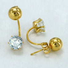 Anniyo Ball Earrings for Women/Girls Gold Color Crystal Stone Bead Earring