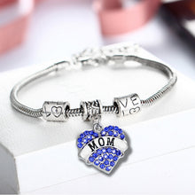 New Arrival! LOVE Family Bracelet of Mom Sister Rhinestone Heart Charm Brac