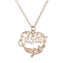 LASPERAL Women Necklace Rose Gold Hollow Heart Letter Mom Daughter Engraved
