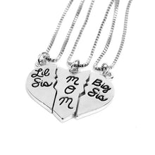 Fashion Jewelry big sis mom Loving Heart Stitching Necklace Gold/Silver Pla