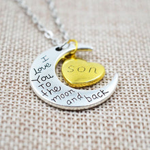 New Vintage I Love You To The Moon And Back Family Pendant Necklace Choker