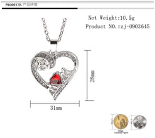 Mom In Heart Necklace Infinity Love For Mum Red Crystal Rhinestones Rose Pe