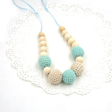 Drop shipping Mint teal cream crochet beads Teething necklace Breastfeeding