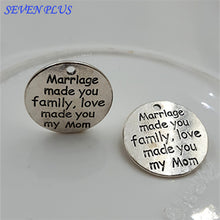 High Quality 20 Pieces/Lot Diameter 25mm Letter Engraved Marriage Made You