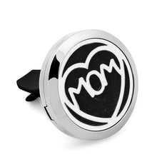 Silver Heart MOM mom MUM Car Aromatherapy Lockets 30MM 316L Stainless Steel