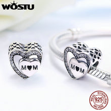 WOSTU 2017 Hot 925 Sterling Silver Tribute To Mom heart Beads Fit Original