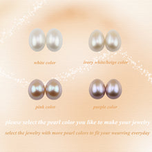 Natural Pearl Earrings 8mm White Genuine Real Freshwater Pearl Dangle Earri