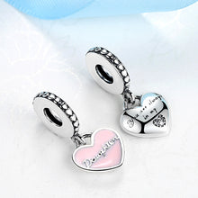 Authentic 925 Sterling Silver Bead Mom are always in my Heart Pendants Hang