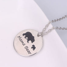 4 Styles Mama Bear Necklace Silver Enamel Round Disc Baby Bear Mama Bear Fa